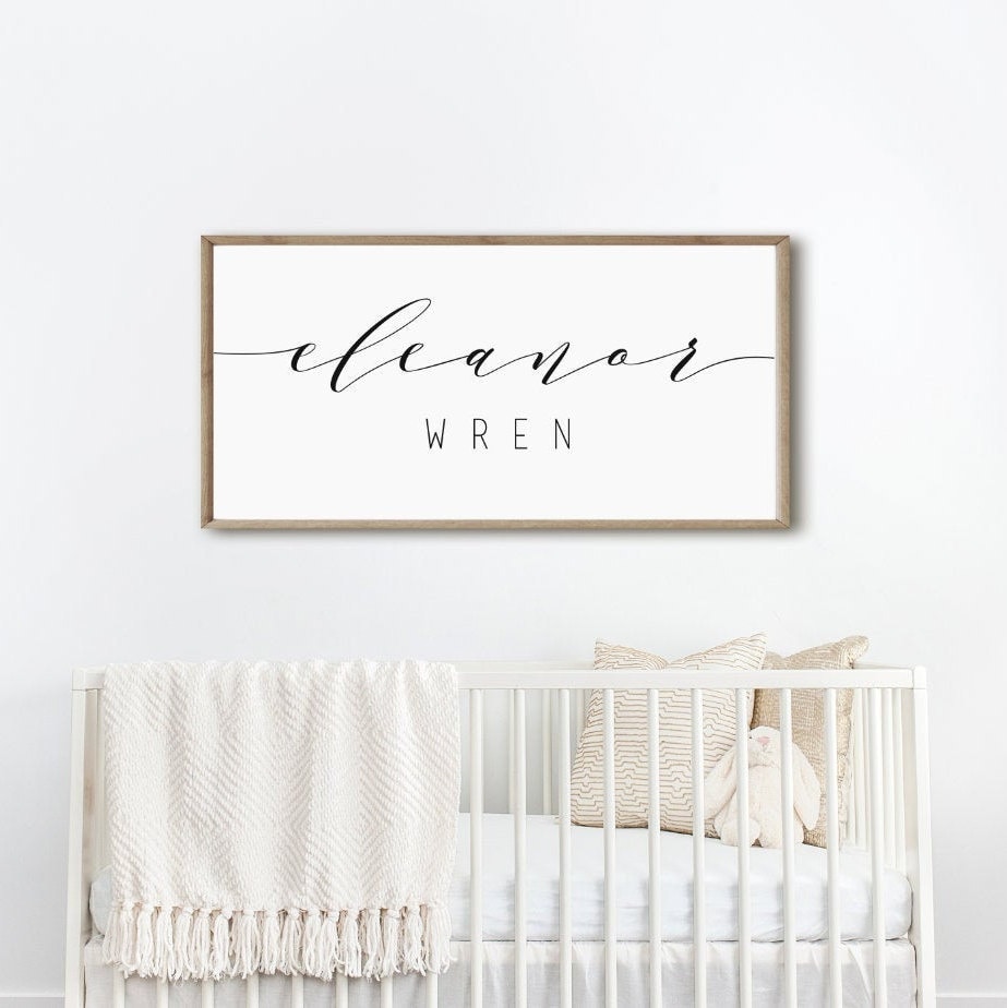 Custom Name Printable Above Crib Name Sign Nursery Decor Etsy
