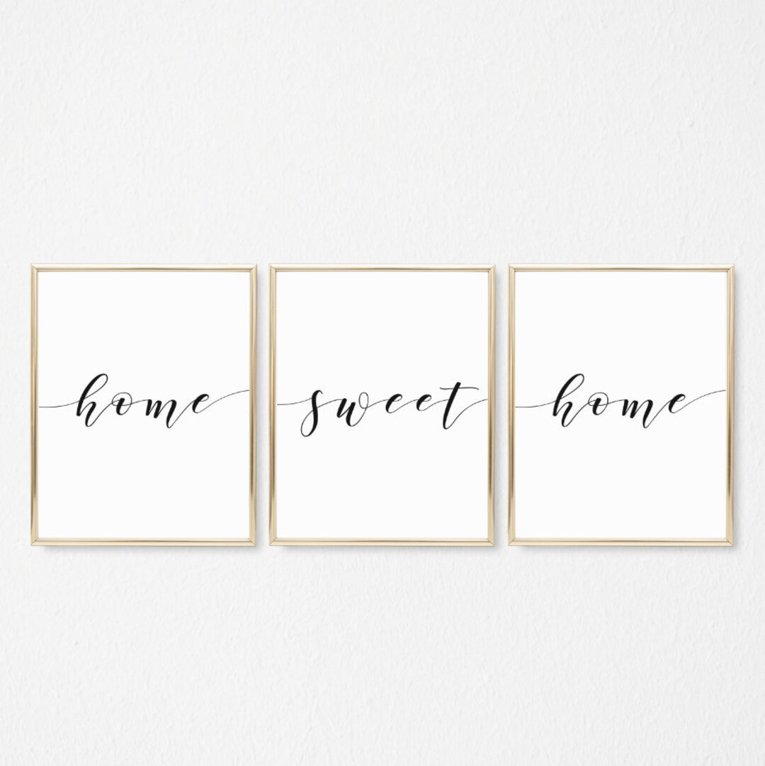 Home Sweet Home Printable Sign Set, Living Room Print Decor, Matching ...
