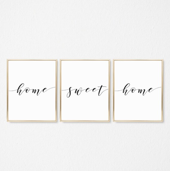 Home Sweet Home Printable Sign Set Living Room Print Decor Etsy etsy