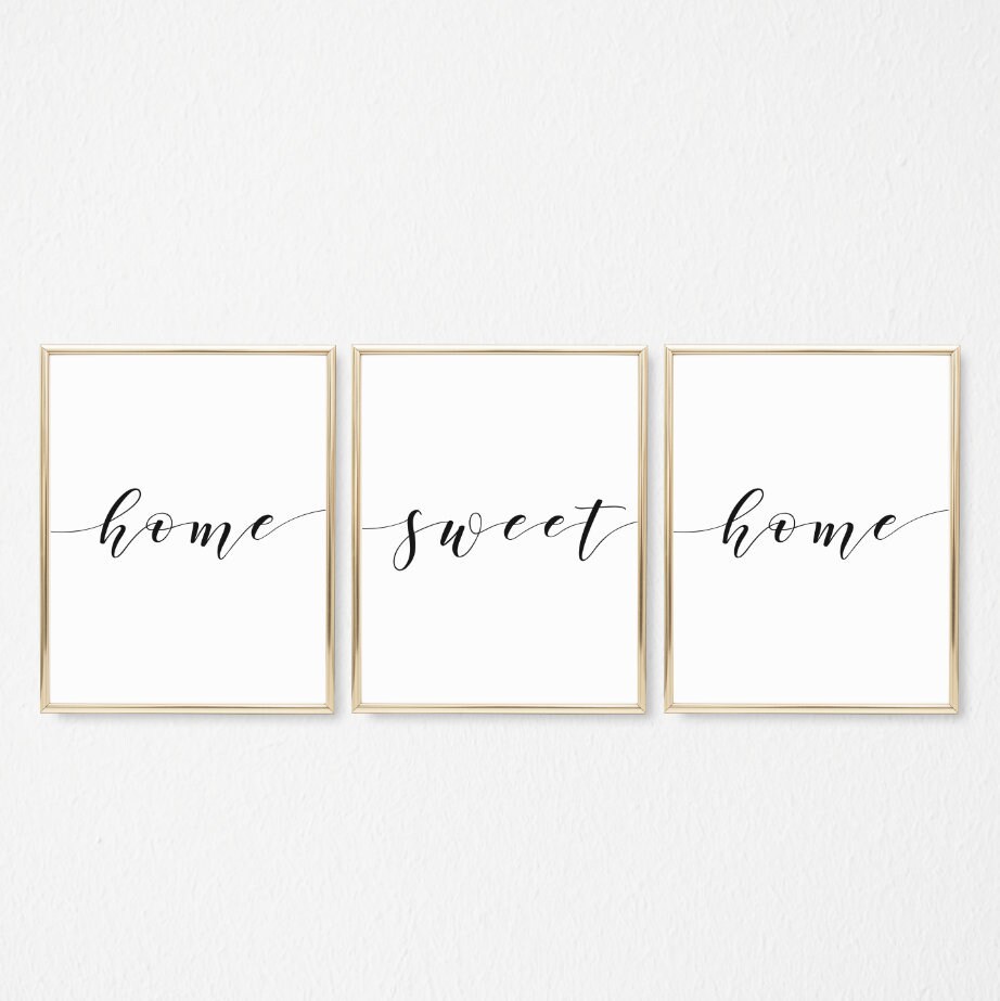 Home Sweet Home Printable Sign Set Living Room Print Decor | Etsy