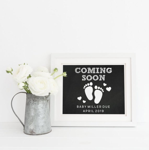 Coming Soon Baby Announcement Printable Baby Footprints | Etsy