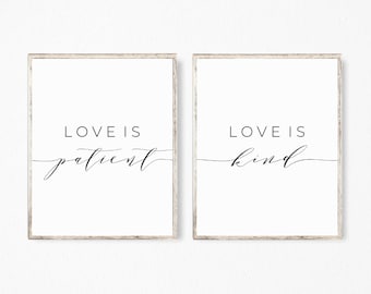 Love Is Patient, Love Is Kind Printable Wall Art Set (Digital Download)