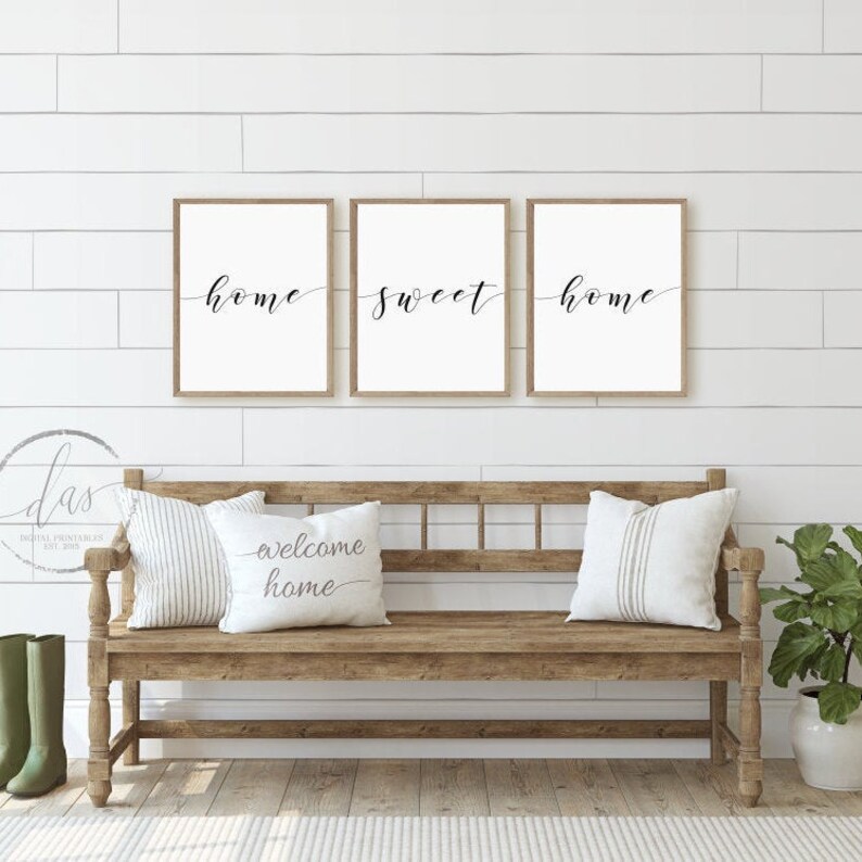 Home Sweet Home Printable Sign Set Living Room Print Decor | Etsy