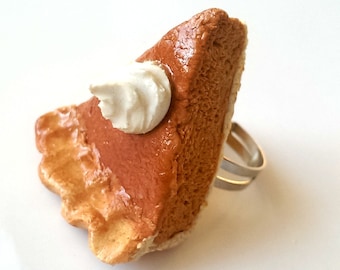 Pumpkin Pie Ring - Food Jewelry, Baker Gift, Cook Gift Thanksgiving