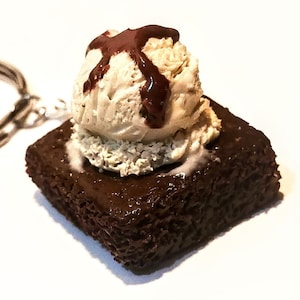 Brownie Sundae Keychain Miniature Food Jewelry