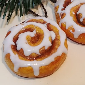 Cinnamon Roll Christmas Ornament, Fake Food ornament, Unique Christmas Gift