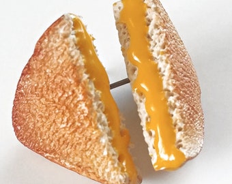 Realistic Grilled Cheese Stud Earrings Food Jewelry, Miniature Food Earrings, Foodie Gift idea