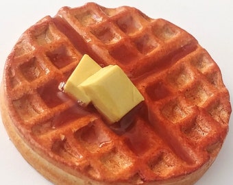 Belgian Waffle Magnet, Cute fridge locker bulletin magnet, Miniature Food Magnet