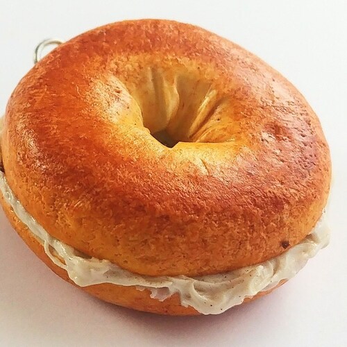 Bagel With Cream Cheese Earrings Food Jewelry Miniature Food Etsy