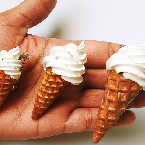 Soft Serve Ice Cream Necklace Miniature Food Jewelry Dessert Etsy