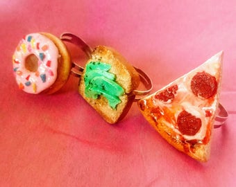 Food Ring Foodie Gift Ideas, Funny Gifts for friends - Food jewelry Rings