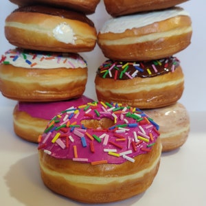 4.5&quot; Donut Christmas Ornament, Realistic Faux Donut Ornament, Fun Christmas Gift, Large Fake Donut Decor