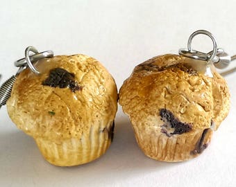 Muffin Earrings / Food jewelry, Food earrings, Miniature Food Charms, Pastry Earrings, Cute earrings,Baker Gift