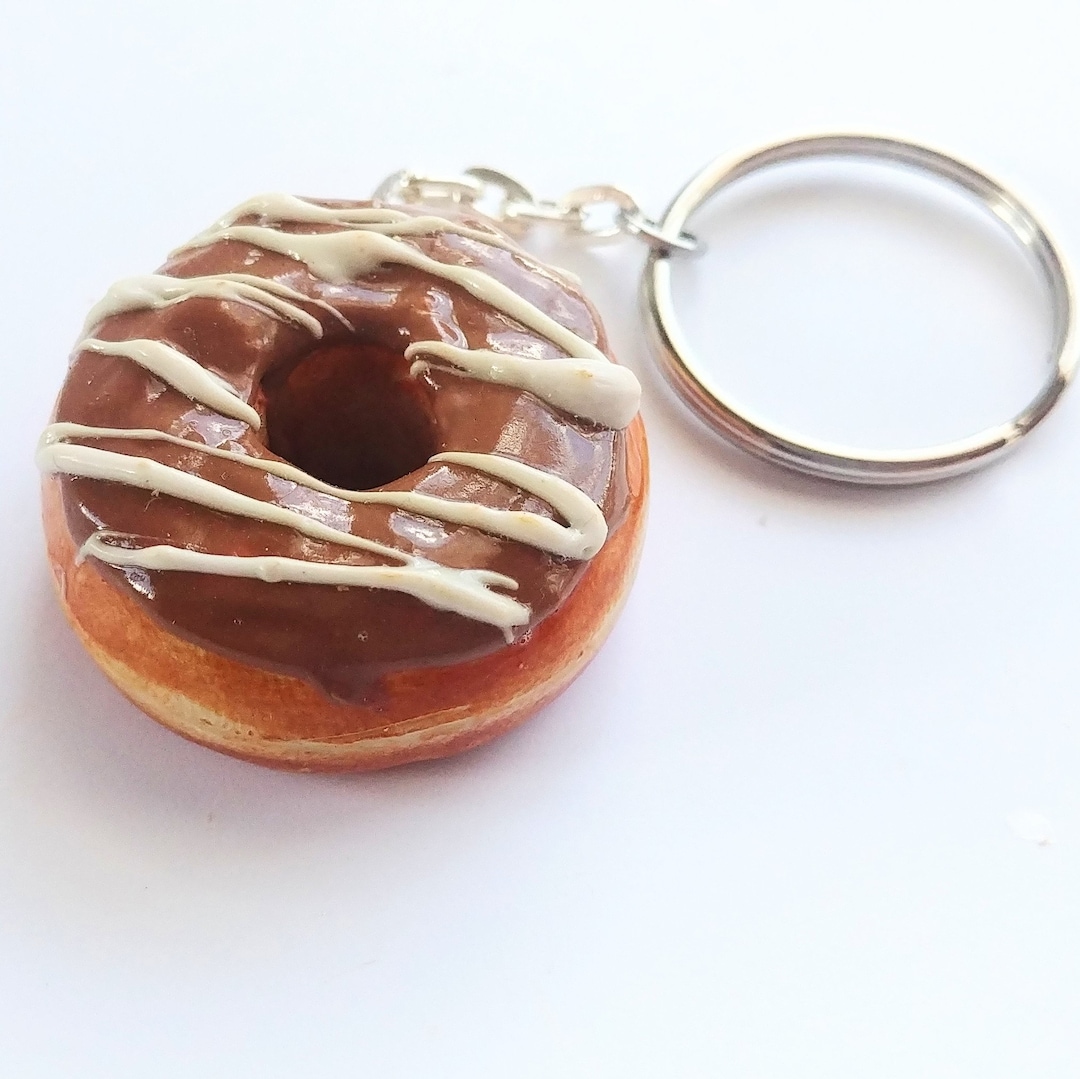 Realistic Donut Keychain Chocolate Frosted Drizzled Donut Keychain,  Christmas Gift New Zealand