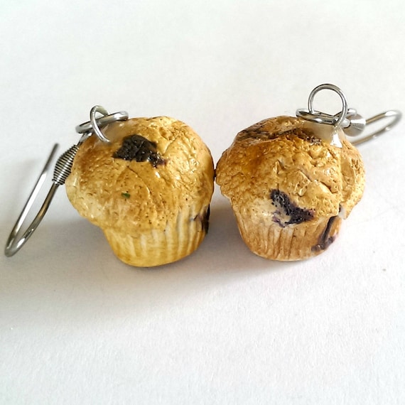 Muffin Earrings Food Jewelry Food Earrings Miniature Food