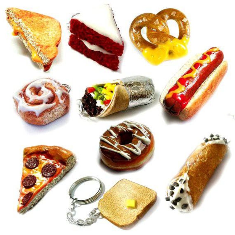 Burrito Charm Keychain Miniature Burrito Necklace Food jewelry Funny Novelty Gift image 4