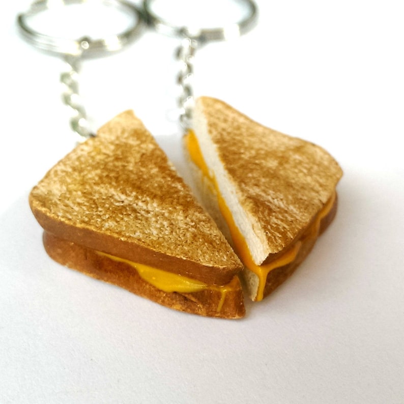 BFF Grilled Cheese Keychain Food Jewelry Food Keychains Best Etsy