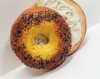 Miniature Everything Bagel with cream cheese Magnet, Refrigerator Magnet, Mother's Day Gift for her