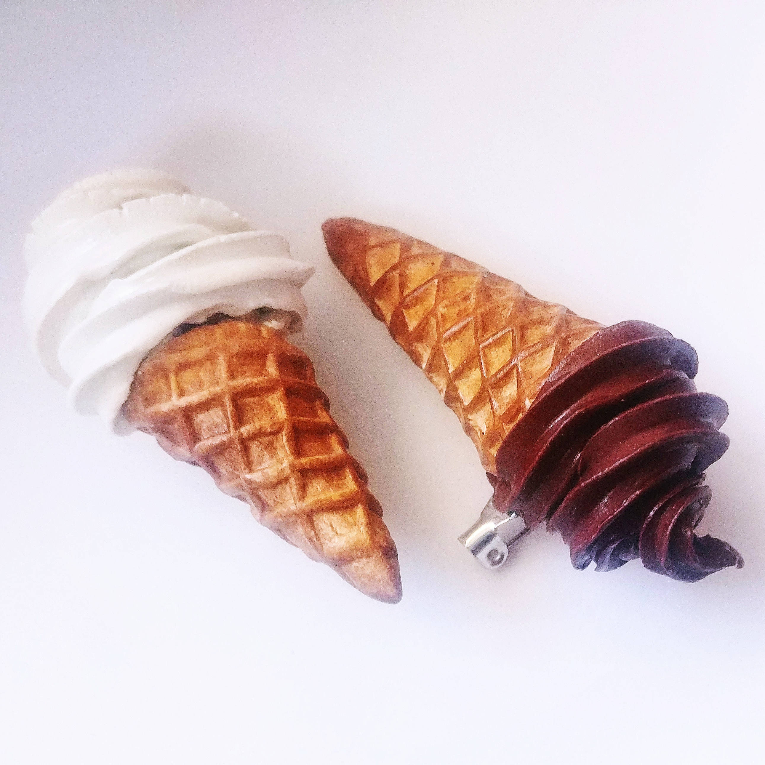 Vanilla Swirl Ice Cream Pin Soft serve ice cream Accessories Etsy