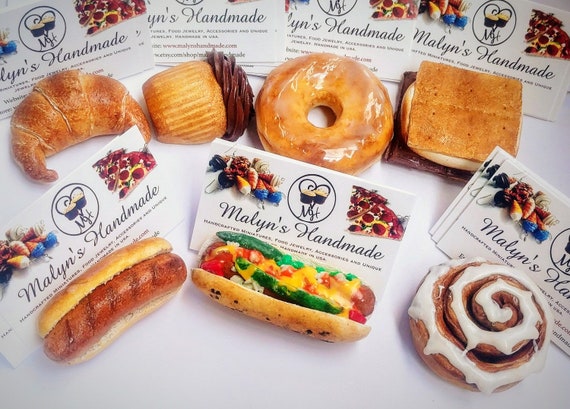 Croissant Business Card Holder, Gift for Baker, Office Gift