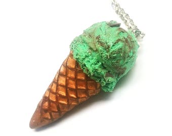 Mint Ice cream Necklace Summer Jewelry