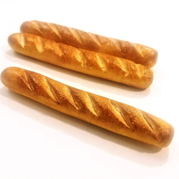 112 Scale Polymer Clay Dollhouse Miniature French Bread Loaves Set