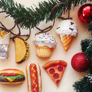 Christmas Gift Miniature Donut Ornament, Colorful Christmas Tree Doughnut Ornament, fake food art image 3