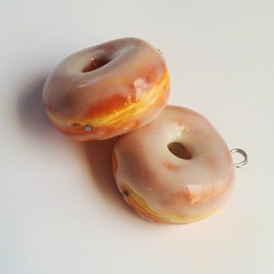 Glazed Donut Earrings, Miniature Food Jewelry, Food Hook Dangle Earrings, Funny Gift, Cute Birthday Gift