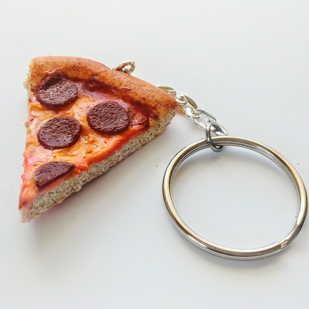 Rolling Pin and Pizza Keychain Polymer Clay Handmade -  Israel