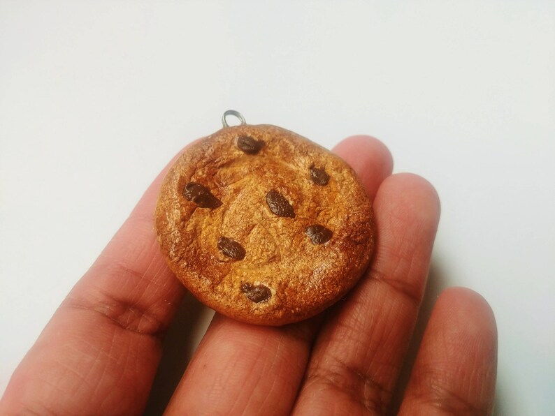 Cookie Necklace // Food Jewelry // Chocolate Chip Cookie Charm Etsy