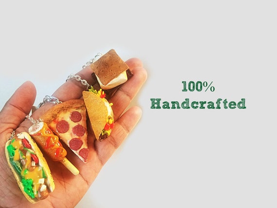 Cheeseburger keychain, Polymer clay food jewelry, Miniature food, Gift for  foodie