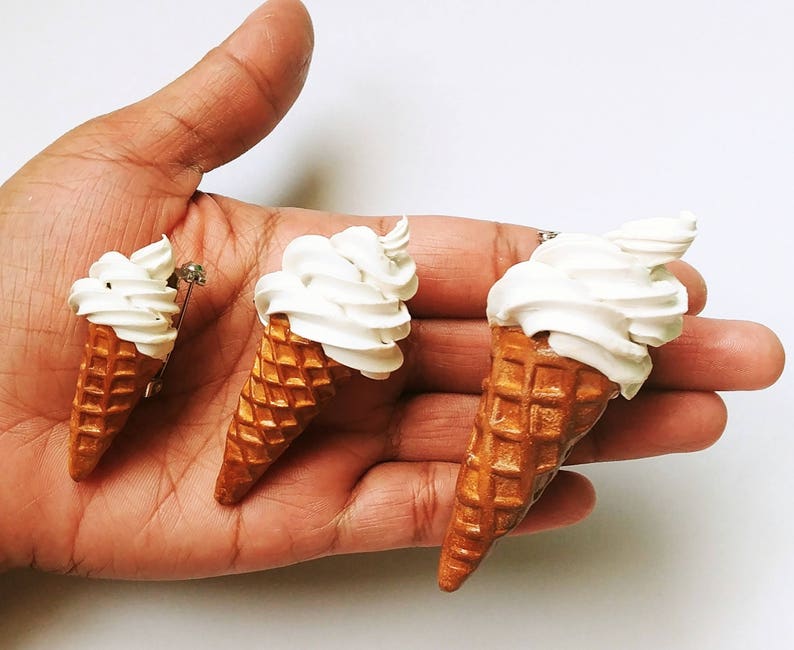 Vanilla Swirl Ice Cream Pin Soft Serve Ice Cream Accessories Etsy