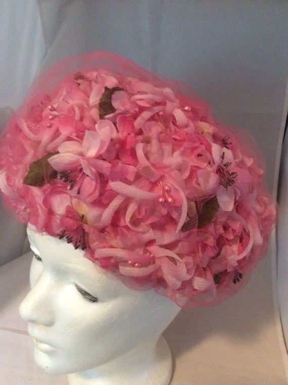 Well made pink floral union made hat