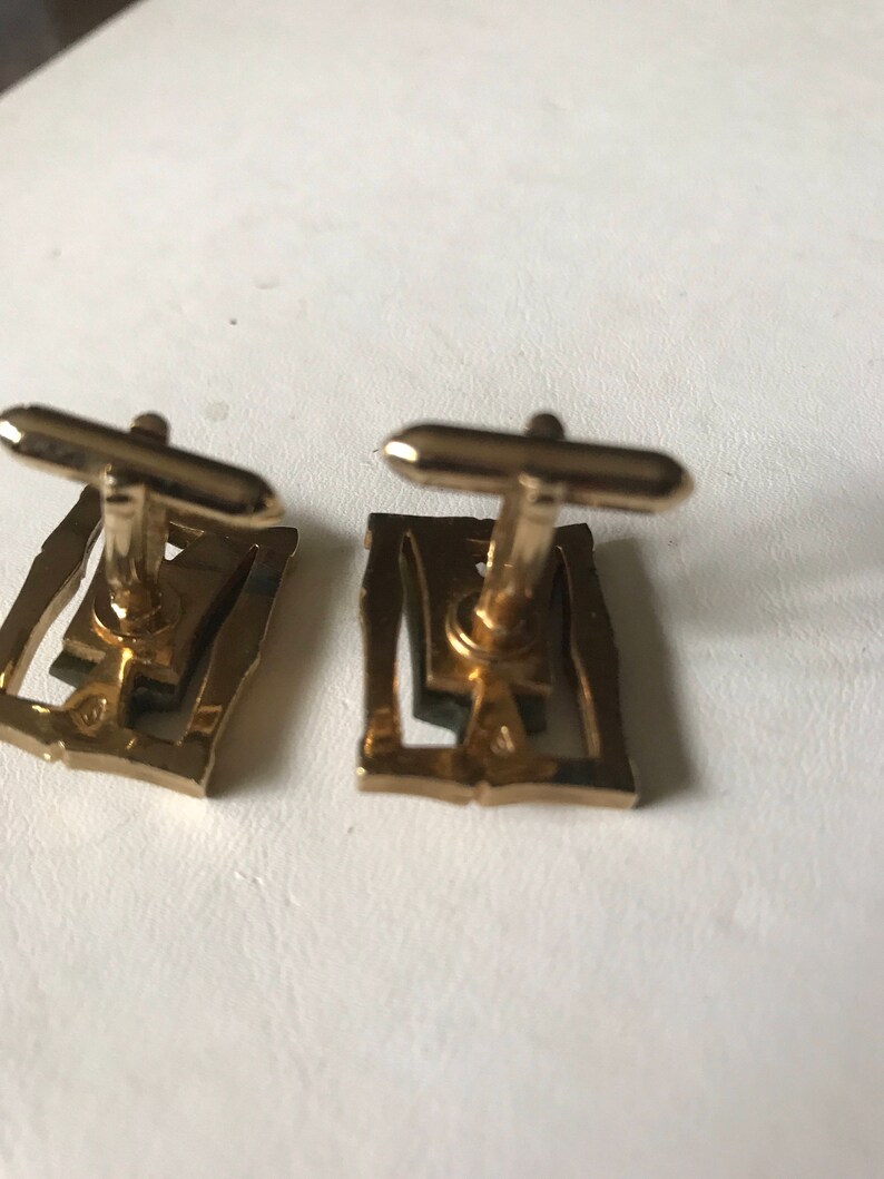 Vintage plated designed cuff links-