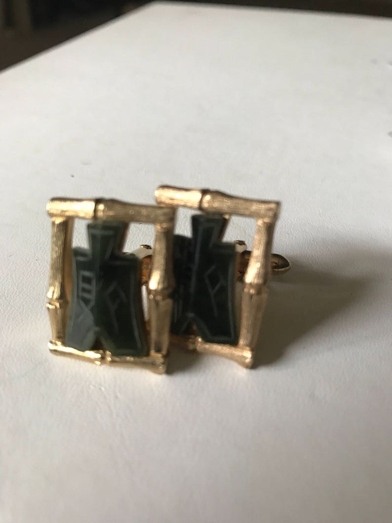 Vintage plated designed cuff links-