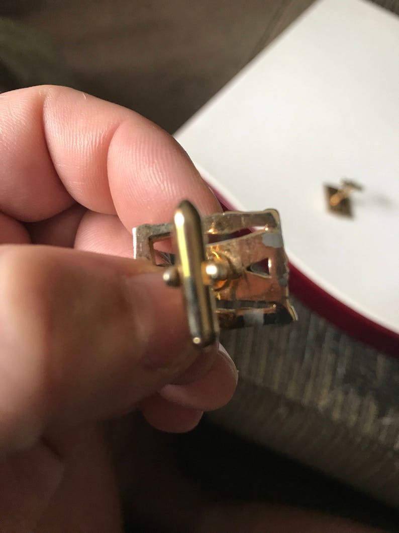 Vintage plated designed cuff links-
