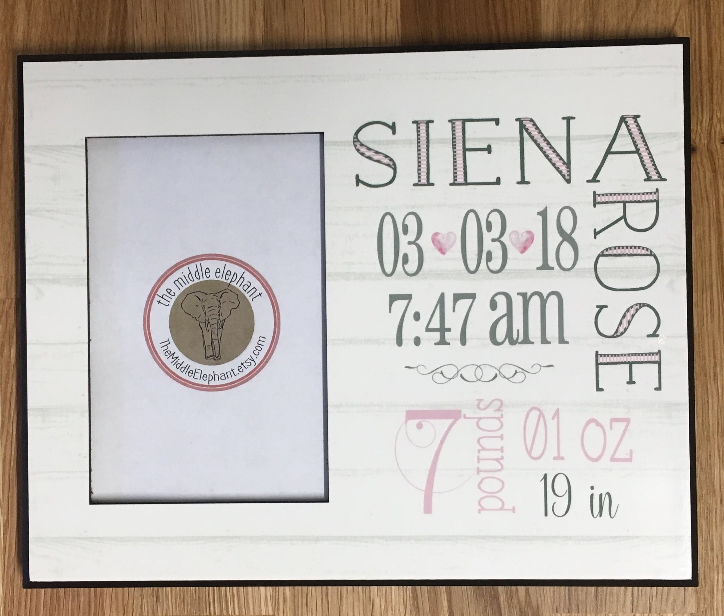 Baby Girl Personalized Picture Frame, Baby Girl Gift, Personalized