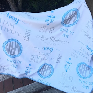 Personalized Baby Blanket Personalized Receiving Blanket Monogrammed Baby Blanket, Heirloom Baby Blanket,Baby Girl Blanket, Baby Boy Blanket