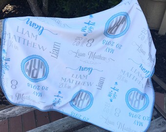 Personalized Baby Blanket Personalized Receiving Blanket Monogrammed Baby Blanket, Heirloom Baby Blanket,Baby Girl Blanket, Baby Boy Blanket