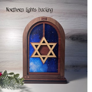 Wood Arch Mantle Piece, Star of David Mantle Piece, Hanukkah Gift, Mantle Decor,  Mantle Decoration, Hanukkah Decoration