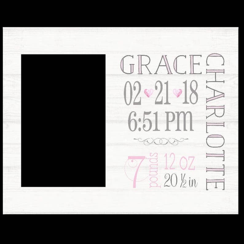 Baby Girl Personalized Picture Frame Baby Girl Gift Etsy New Zealand