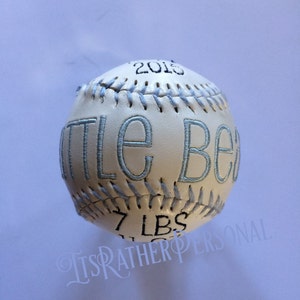 Custom Embroidered Baseball~Embroidered Softball~Newborn baseball gift~Team Baseball~Personalized Baseball