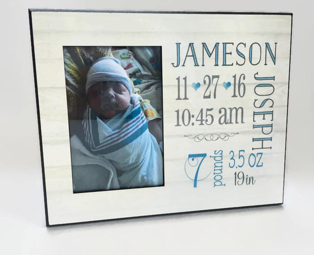Baby Boy Personalized Picture Frame, Baby Boy Gift, Personalized Photo