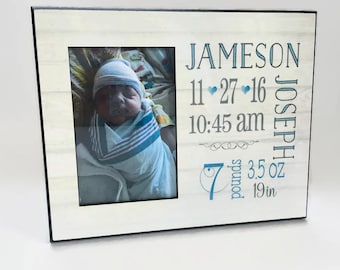 Baby Boy Personalized Picture Frame, Baby Boy Gift, Personalized Photo Frame, Baby Picture Frame