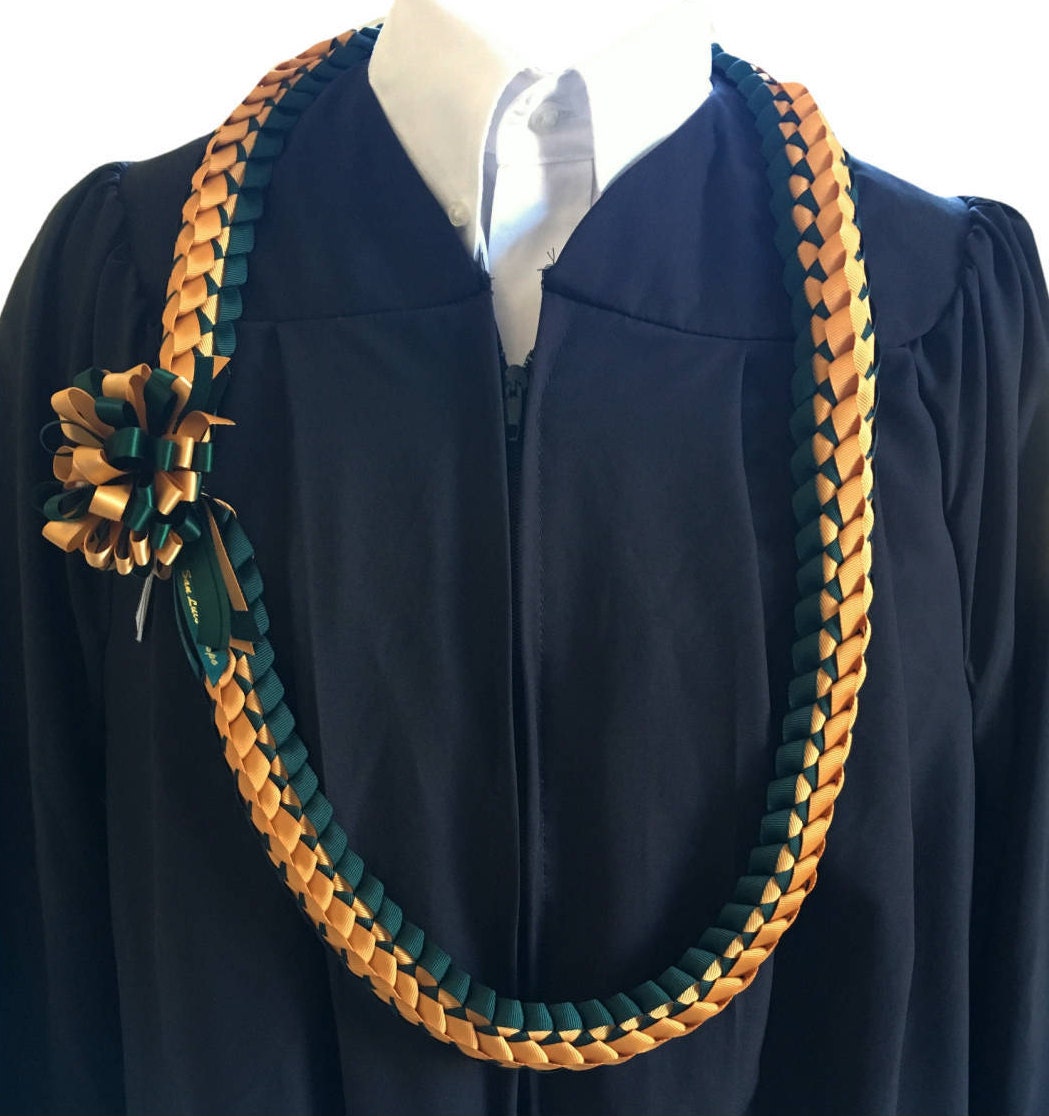 Cal Poly SLO Graduation Ribbon Lei Double Braided Ribbon Lei Etsy