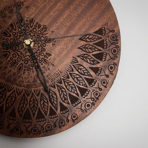 wooden wall clock _ MANDALA "naked"_ oh!CLOCK / Home /  Wedding Gift / Wooden Mosaic / Personalized Gift / Office Decor / Floral