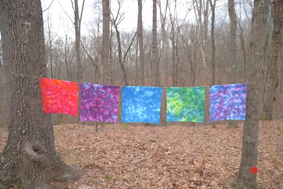 Colorful Tie-Dyed Flour Sack Towels