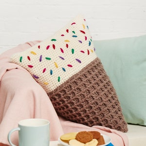 crochet ice cream cushion crochet pillow crochet ice cream pillow crochet waffle cone cushion pattern PDF