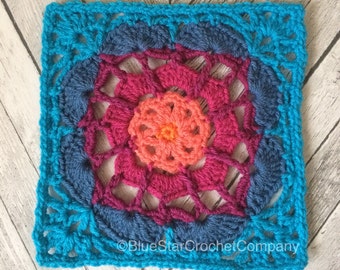 Crochet Square Pattern/ Granny Square Pattern/ Crochet Pattern/ Crochet Blanket Square/ Crochet Pattern for Blanket/ Decorative Crochet