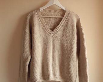Tunisian crochet pullover PDF pattern/ Tunisian crochet sweater pattern/ crochet jumper pattern/ crochet pullover pattern/ crochet for women